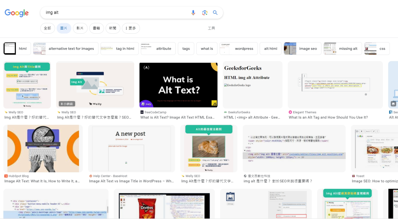 img alt 有助於圖片在 Google 圖片搜尋中獲得更好的排名